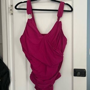 BRAND NEW Spanx Pink Whittle Waistline One Piece Bathing Suit